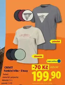 Lidl CRIVIT FUNKČNÍ TRIKO - 2 KUSY nabídka