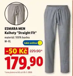 Lidl ESMARA MEN Kalhoty Straight Fit nabídka