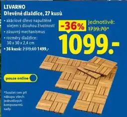 Lidl LIVARNO Dřevěné dlaždice, 27 kusů nabídka