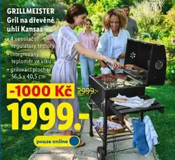 Lidl GRILLMEISTER Gril na dřevěné uhlí Kansas nabídka