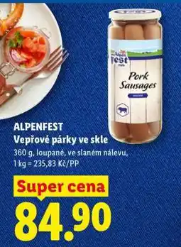 Lidl ALPENFEST Vepřové párky ve skle nabídka