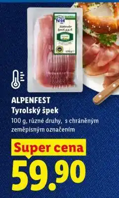 Lidl ALPENFEST Tyrolský špek nabídka