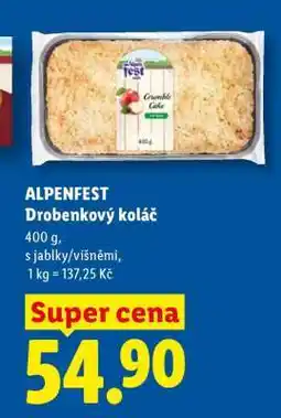 Lidl ALPENFEST Drobenkový koláč nabídka