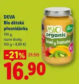 Lidl DEVA Bio dětská přesnídávka nabídka