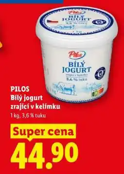 Lidl Pilos Bílý jogurt zrající v kelímku nabídka