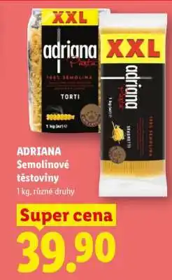 Lidl Adriana Semolinové těstoviny nabídka