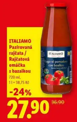 Lidl Italiamo PASÍROVANÁ RAJČATA - RAJČATOVÁ OMÁČKA S BAZALKOU nabídka