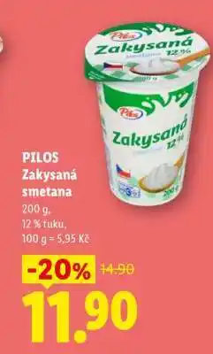 Lidl Pilos ZAKYSANÁ SMETANA nabídka