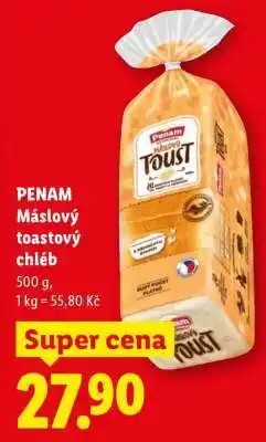 Lidl Penam MÁSLOVÝ TOASTOVÝ CHLÉB nabídka