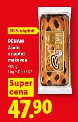 Lidl PENAM Závin s náplní makovou nabídka
