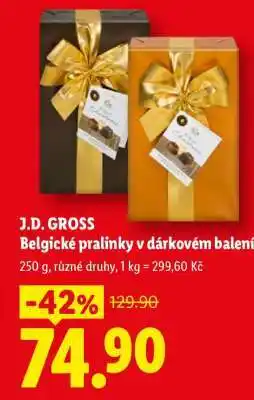 Lidl J.D. GROSS Belgické pralinky v dárkovém balení nabídka