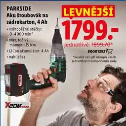 Lidl PARKSIDE Aku šroubovák na sádrokarton, 4 Ah nabídka