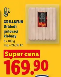 Lidl GRILL&FUN Drůbeží grilovací klobásy nabídka