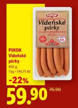 Lidl PIKOK VÍDEŇSKÉ PÁRKY nabídka