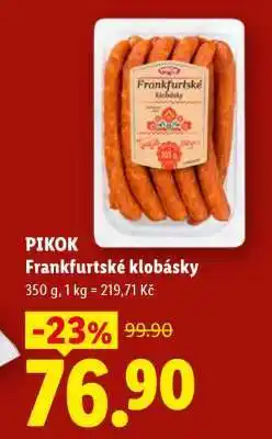 Lidl PIKOK FRANKFURTSKÉ KLOBÁSKY nabídka