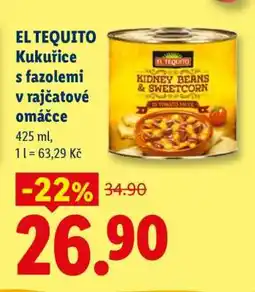 Lidl EL TEQUITO Kukuřice s fazolemi v rajčatové omáčce nabídka