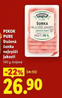Lidl Pikok Pure Dušená šunka nejvyšší jakosti nabídka
