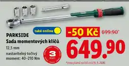 Lidl Parkside SADA MOMENTOVÝCH KLÍČŮ nabídka