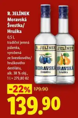 Lidl R.Jelínek MORAVSKÁ ŠVESTKA / HRUŠKA nabídka