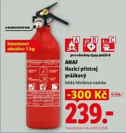 Lidl ANAF Hasicí přístroj práškový nabídka