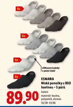 Lidl ESMARA NÍZKÉ PONOŽKY S BIO BAVLNOU – 5 PÁRŮ nabídka