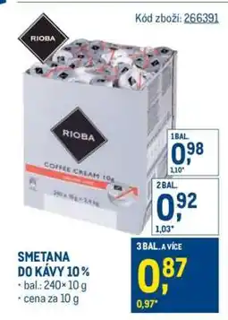 Makro Smetana do kávy 10 % nabídka