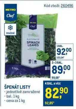 Makro Špenát listy nabídka