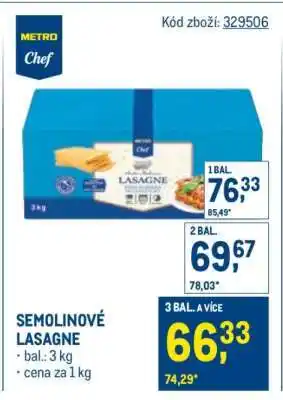Makro SEMOLINOVÉ LASAGNE nabídka