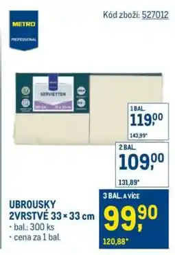 Makro Ubrousky 2vrstvé 33 × 33 cm nabídka