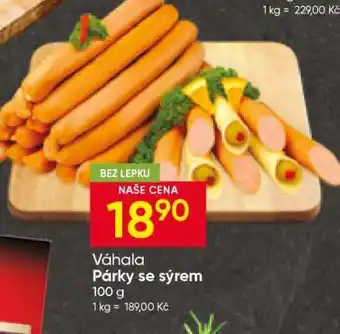 Hruška Váhala Párky se sýrem nabídka