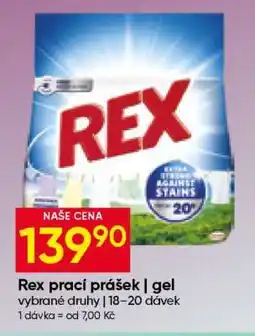 Hruška Rex prací prášek, gel nabídka