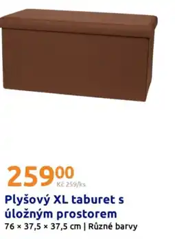 Action Plyšový XL taburet s úložným prostorem nabídka