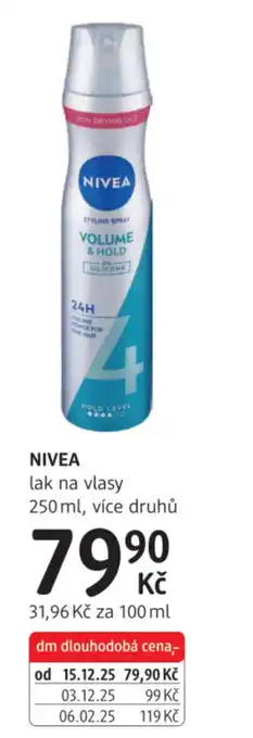 dm drogerie NIVEA lak na vlasy nabídka