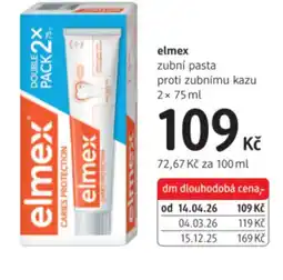 dm drogerie Elmex zubní pasta proti zubnímu kazu nabídka