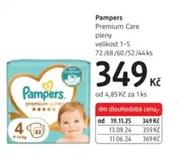 dm drogerie Pampers Premium Care pleny nabídka