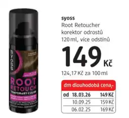 dm drogerie Syoss Root Retoucher korektor odrostů nabídka
