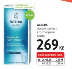 dm drogerie WELEDA vlasové tonikum s rozmarýnem nabídka