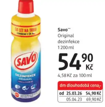 dm drogerie Savo Original dezinfekce nabídka