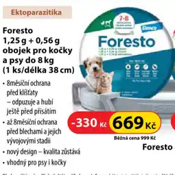 Dr. Max Foresto 1.25 + 0.56 g obojek pro kočky a psy do 8 kg (1 ks/délka 38 cm) nabídka