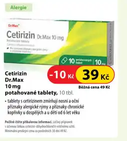 Dr. Max Cetirizin Dr.Max 10 mg potahované tablety nabídka