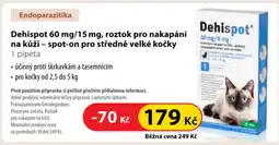 Dr. Max Dehispot 60 mg/15 mg, roztok pro nakapání na kůži - spot-on pro středně velké kočky nabídka