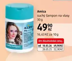 dm drogerie Amica suchý šampon na vlasy nabídka