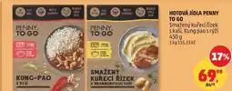 Penny Market HOTOVÁ JÍDLA PENNY TO GO, Smažený kuřecí řízek s kaší, Kung pao s rýží nabídka