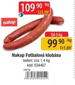 Qanto Nakup Fotbalová klobása nabídka