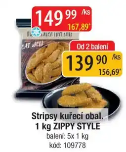 Qanto Stripsy kuřecí obal. Zippy style nabídka