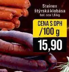 Jip Steinex štýrská klobása bal cca 1,6 kg 100g nabídka