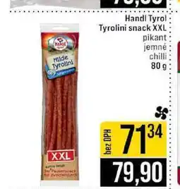Jip Handl Tyrol Tyrolini snack XXL pikant jemné chilli nabídka