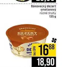 Jip Bánovecký dezert smetanový různé druhy nabídka