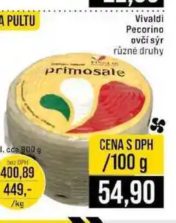 Jip Vivaldi Pecorino ovčí sýr různé druhy primosale 900 g 100g nabídka