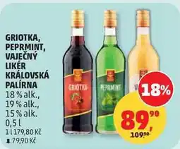 Penny Market GRIOTKA, PEPRMINT, VAJEČNÝ LIKÉR KRÁLOVSKÁ PALÍRNA 0,51 nabídka